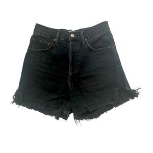 Agolde Black High Waist Women Shorts
